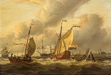 A states yacht and boier yacht near the Dutch coast