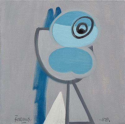 Compositie in blauw