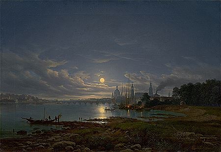 "„Ansicht auf Dresden, Mondschein“" by Johann Anton Castell - Auction record, sale price, and art valuation. Compare with similar artists and explore comparable artworks.