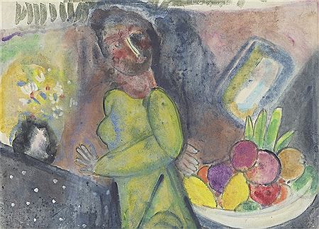 Frau mit Obstkorb