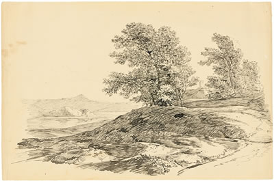 "Flusslandschaft mit Hügel und Bäumen, ein Turm im Hintergrund" by Carl Friedrich Rumohr - Auction record, sale price, and art valuation. Compare with similar artists and explore comparable artworks.