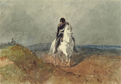Reiter auf Schimmel