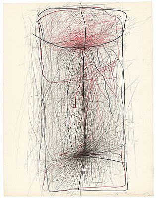 "Ohne Titel (Gespinst, schwarzrot)"