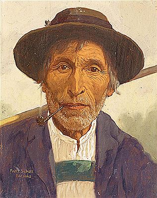 Portrait of a roof Auer by Fritz Scholl - Auction record, sale price, and art valuation. Compare with similar artists and explore comparable artworks.