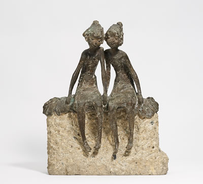 Untitled (Zwei Kinder auf Mauer)