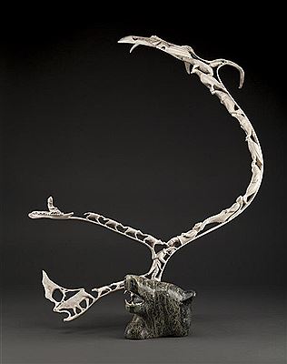 Animals, People and Bear by Jackoposie Oopakak - Auction record, sale price, and art valuation. Compare with similar artists and explore comparable artworks.