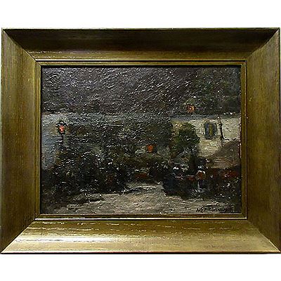 Sample artwork by William Edwin Atkinson (1862 - 1926), known for atmospheric landscape, streets scenes, still life and genre painting - View similar artists and auction records