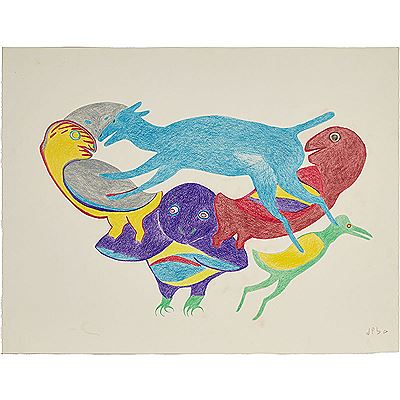 Sample artwork by Myra Kukiiyaut (1929 - 2006), known for inuit sculpture - View similar artists and auction records