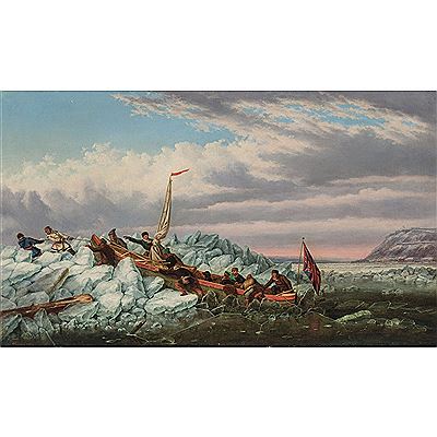 CROSSING THE ICE WITH THE ROYAL MAIL by Cornelius David Krieghoff - Auction record, sale price, and art valuation. Compare with similar artists and explore comparable artworks.