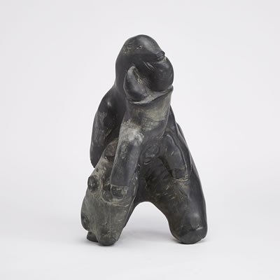 POLAR BEAR ATTACKING A MAN AND MUSK OX by Basil Aptanik - Auction record, sale price, and art valuation. Compare with similar artists and explore comparable artworks.