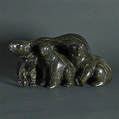 FAMILY OF BEARS by Taqialuq Nuna - Auction record, sale price, and art valuation. Compare with similar artists and explore comparable artworks.