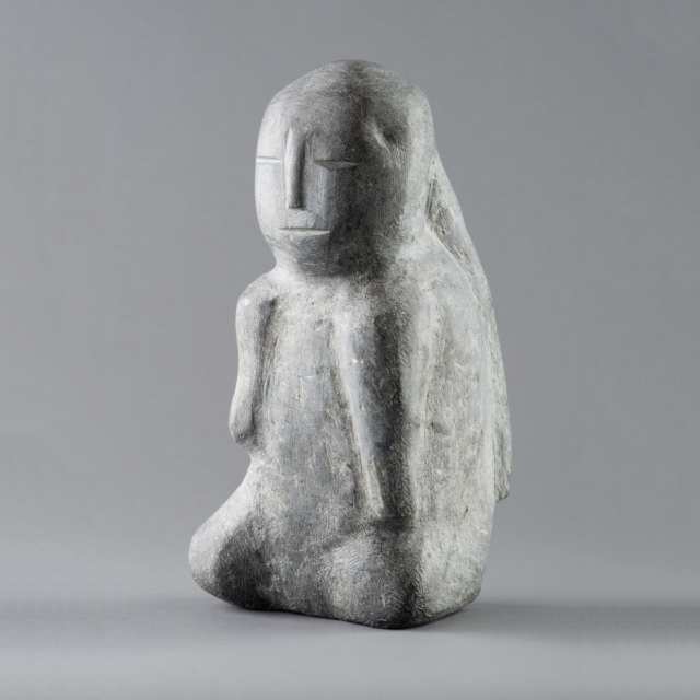 CROUCHING WOMAN WITH BRAID
