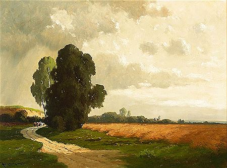Landschaft mit Fuhrwerk
