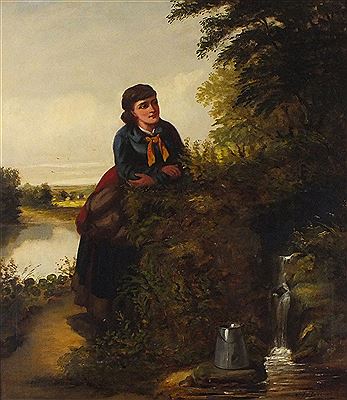 Young Woman Fetching Water from a Well by George Barnes - Auction record, sale price, and art valuation. Compare with similar artists and explore comparable artworks.