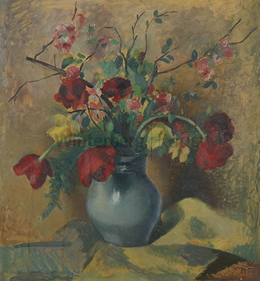 Blumenstilleben mit Tulpenstrauß.