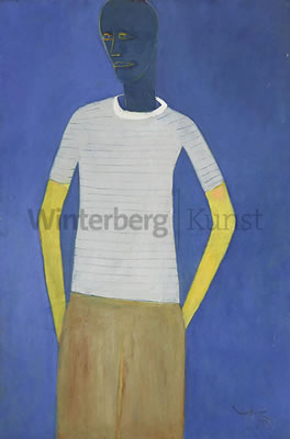 Junge vor Blau.