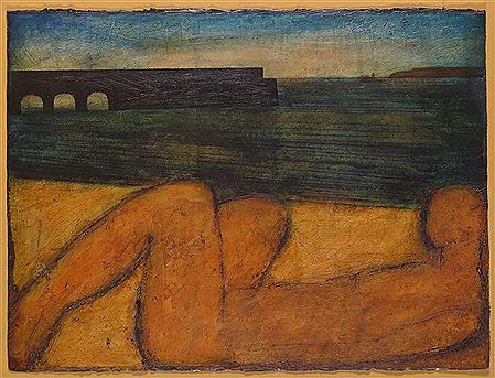 Figure and pier, St. Ives