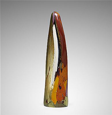 Sample artwork by Thomas Stearns (1936 - 2006), known for glass design, studio glass sculpture - View similar artists and auction records