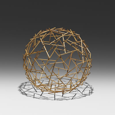 Geodesic Tensegrity Sphere, 120 Strut, 4 Frequency Dome