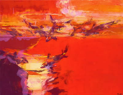 Sample artwork by Shien-mao Lin (Born 1955), known for abstract expressionist painting - View similar artists and auction records