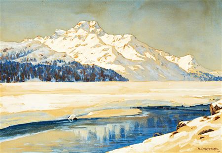 La Margna - Engadiner Winterlanschaft by Anton Christoffel - Auction record, sale price, and art valuation. Compare with similar artists and explore comparable artworks.
