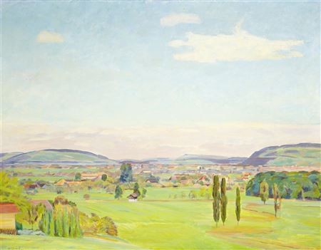 Wolke über dem Berner Seeland by Max Eugen Brack - Auction record, sale price, and art valuation. Compare with similar artists and explore comparable artworks.