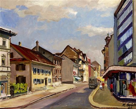 Olten - Baslerstrasse by Hans Grutter - Auction record, sale price, and art valuation. Compare with similar artists and explore comparable artworks.